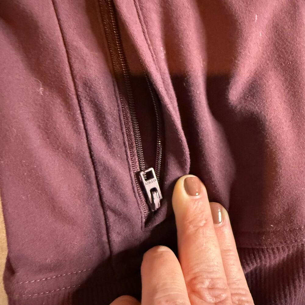 Athleta Women's Retro Style Circa Full Zip Track Jacket in Antique Burgundy - XS - Picture 6 of 11